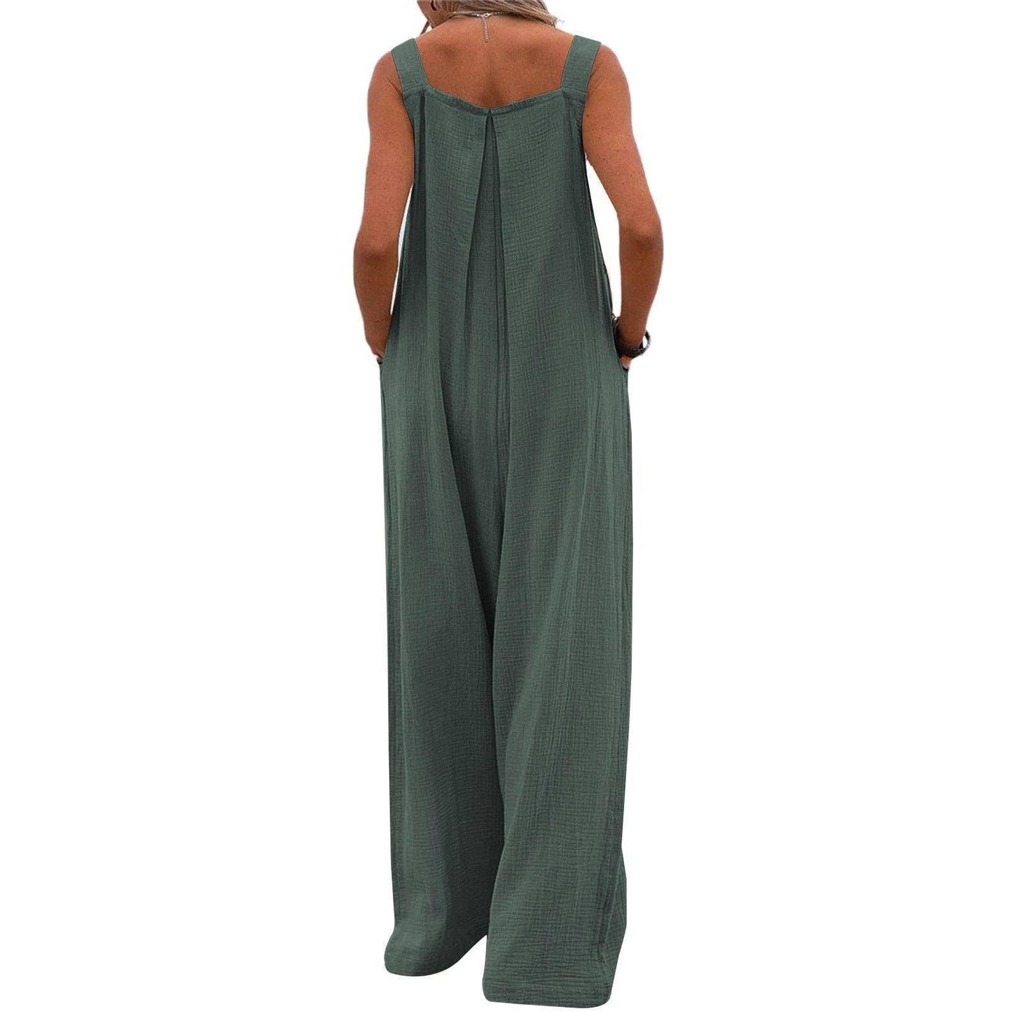 Black Solid Loose Crepe Jumpsuit