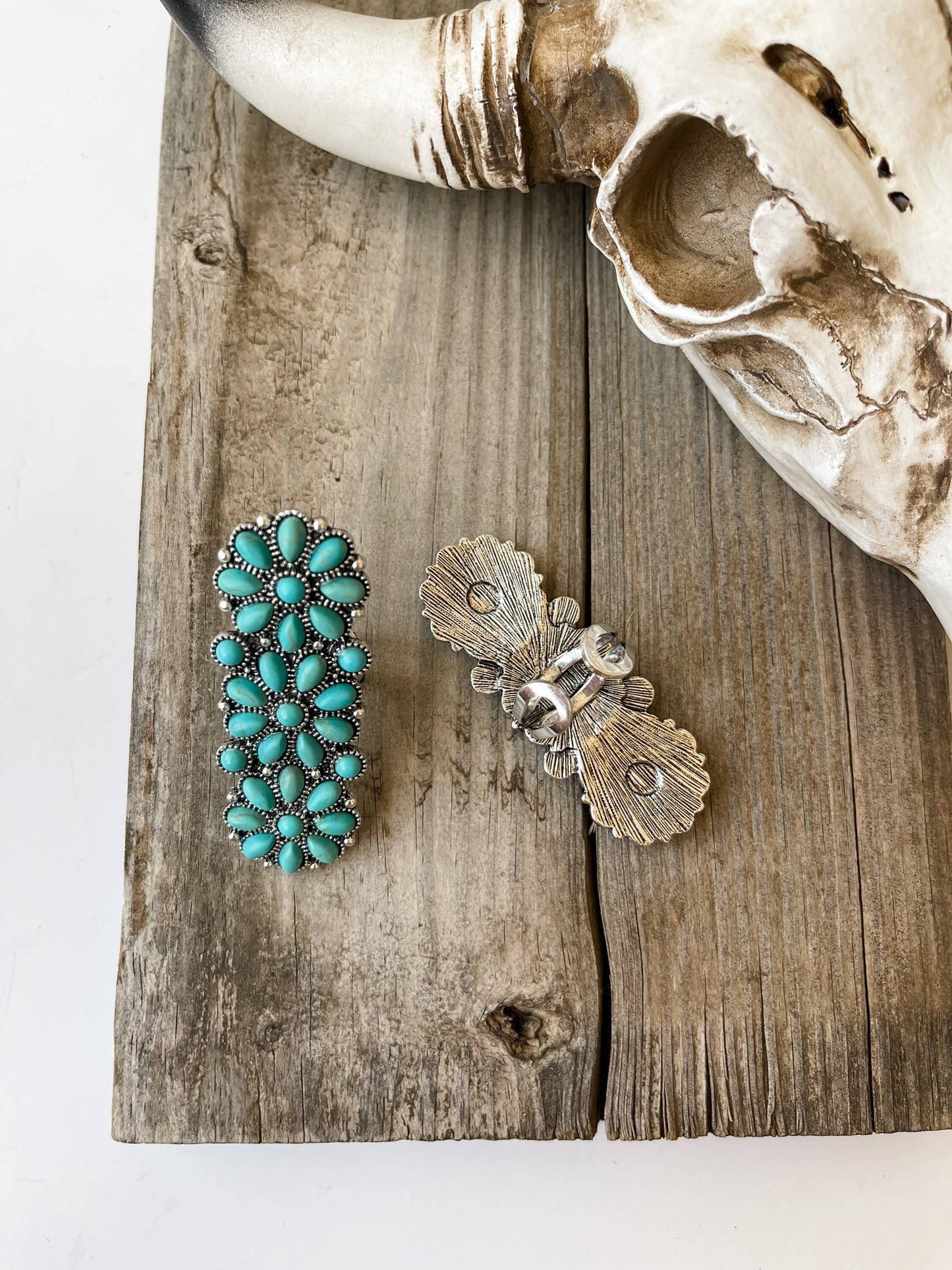 Western Adjustable Cluster Cuff Ring | turquoise
