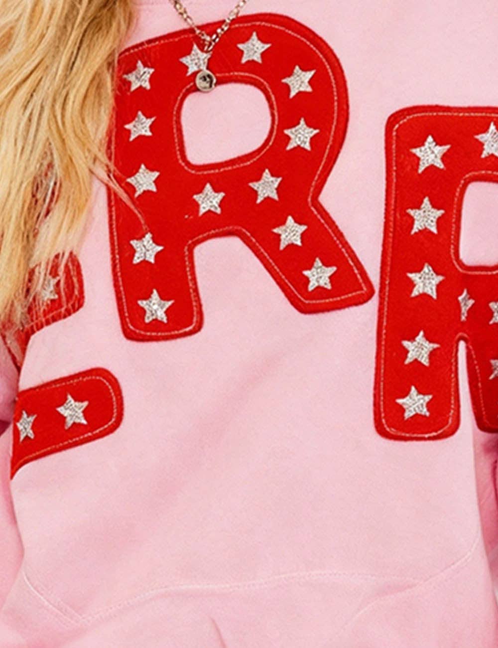 Ladies Christmas  Merry Letter Sequin Sweatshirt