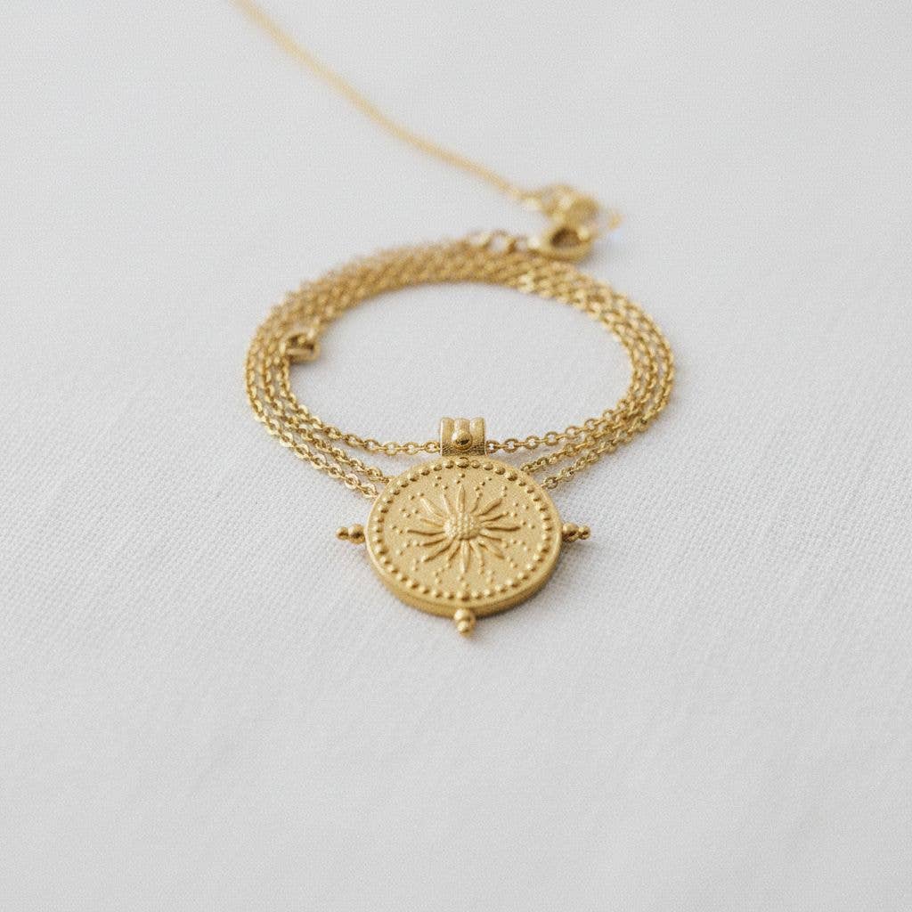Vintage Compass Pendant Necklace