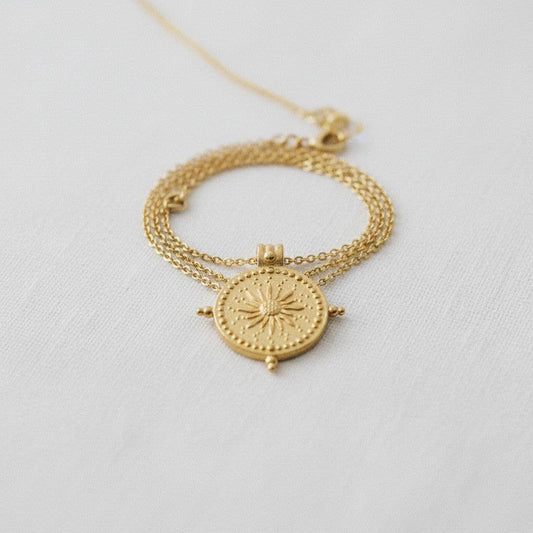 Vintage Compass Pendant Necklace