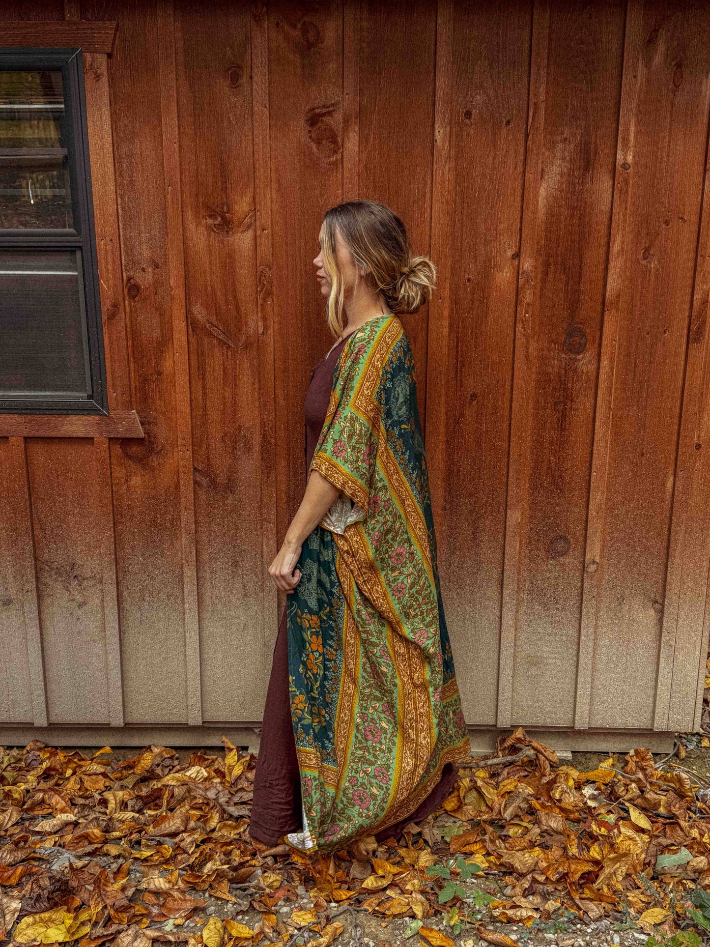 Long Duster Kimono, Floral Long Open Kimono