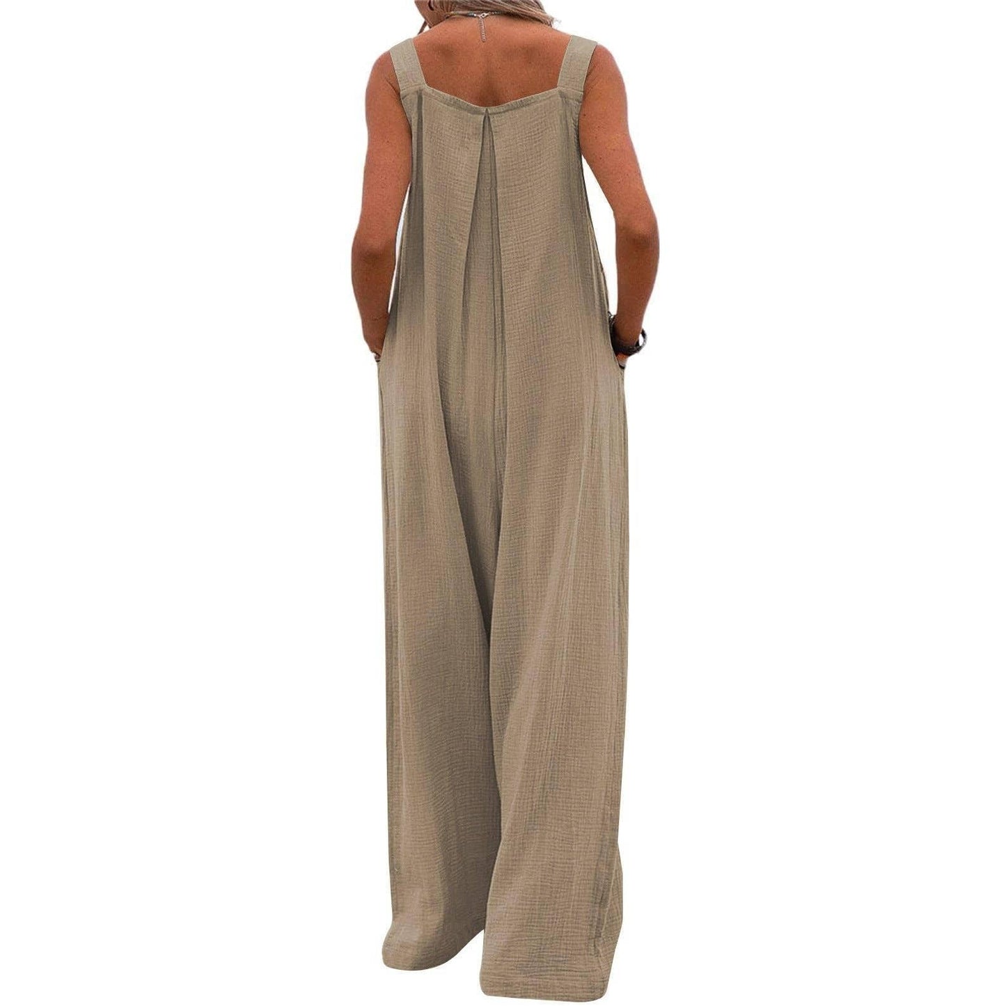 Black Solid Loose Crepe Jumpsuit