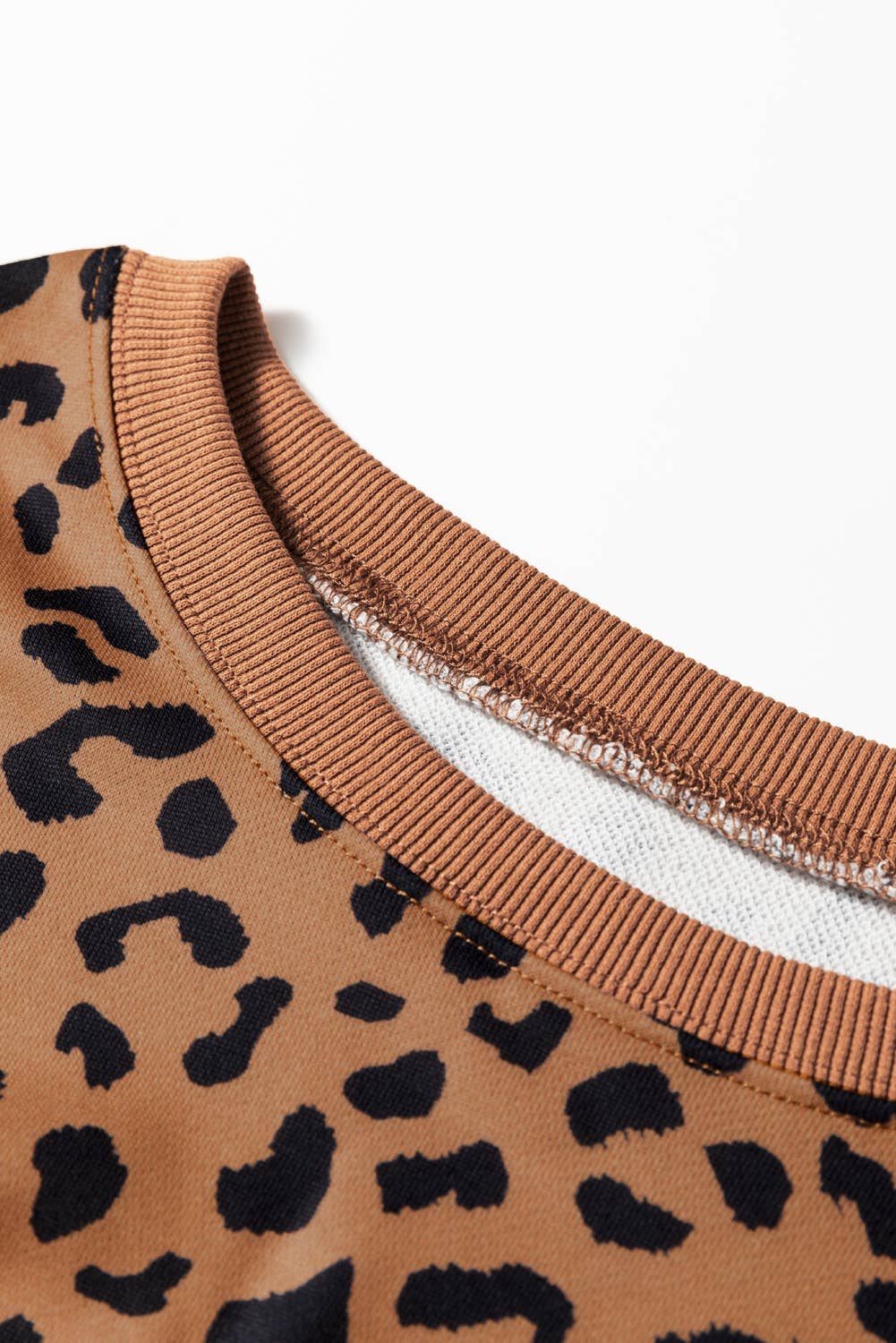Kristen Colorblock Leopard Oversize Casual Sweatshirt