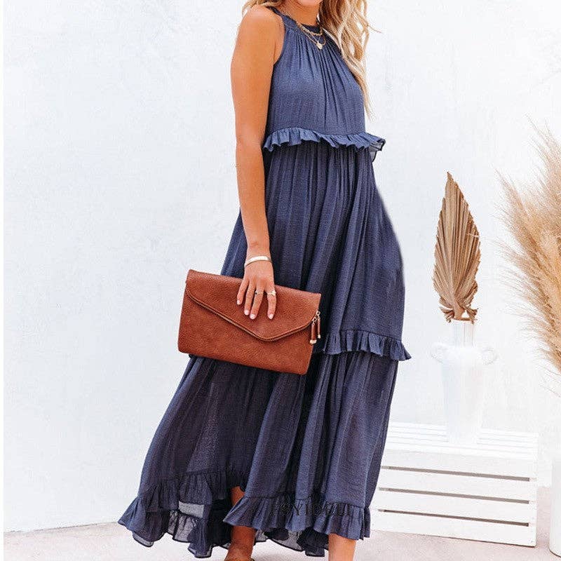 BEACH Maxi Dress With Ruffle Hem