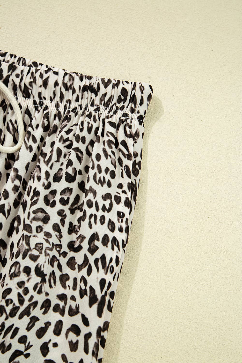 Ashley Leopard Drawstring Elastic Waistband Loose Pants
