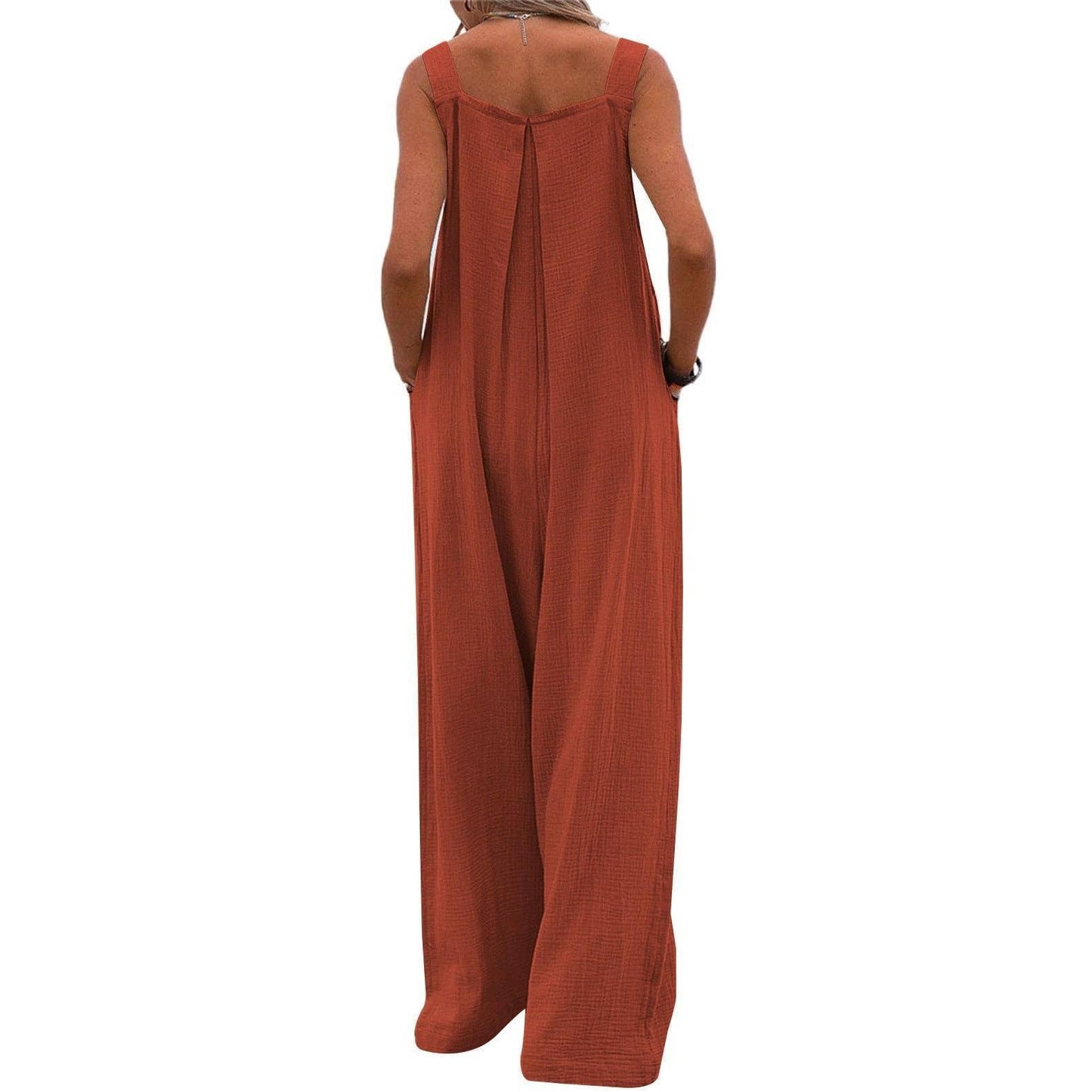 Black Solid Loose Crepe Jumpsuit