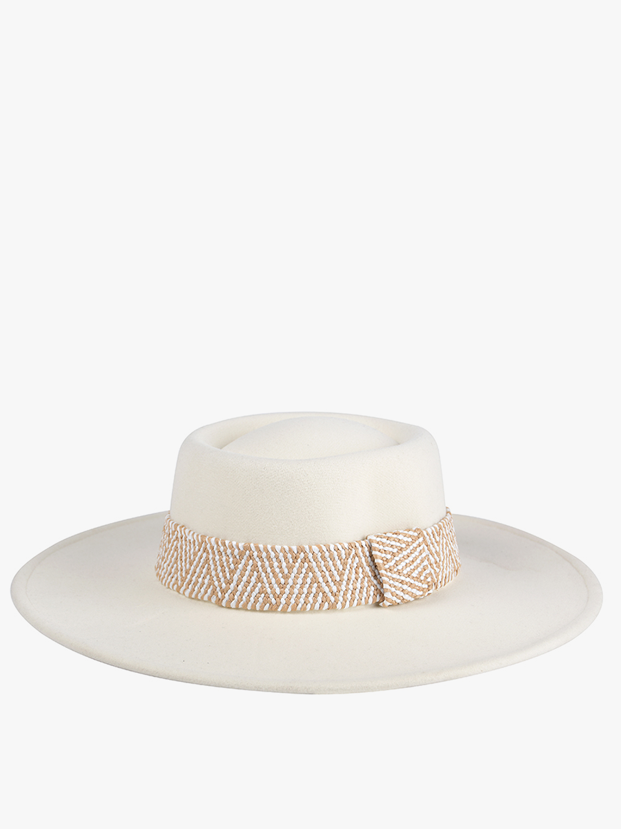 Stevie Boho Trim Wide Brim Fedora