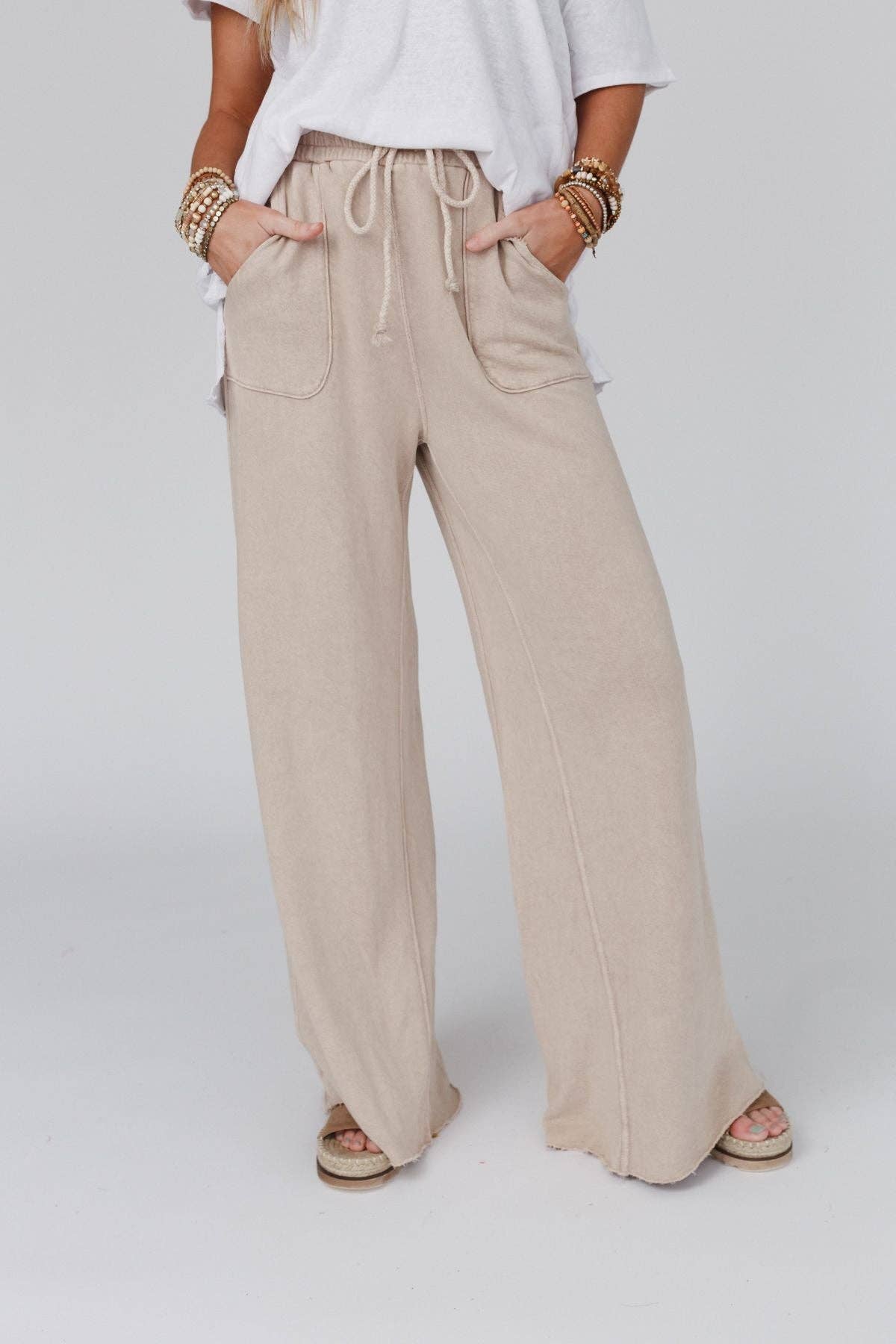 Relaxing Robin Wide Leg Pant - New Taupe 3BN