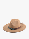 Teo Faux Suede Fedora w/ Turquoise Bead Band