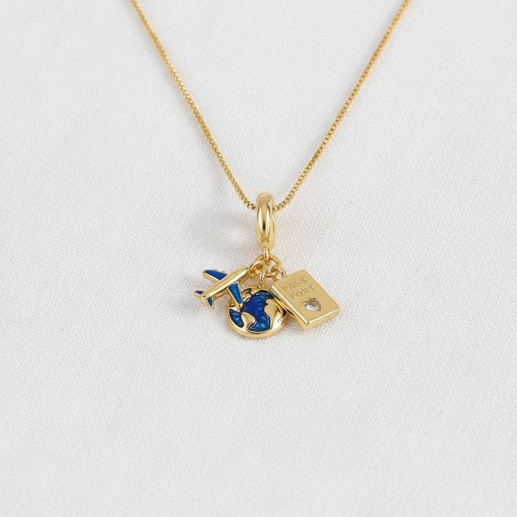 World Travel Globe Pendant Necklace
