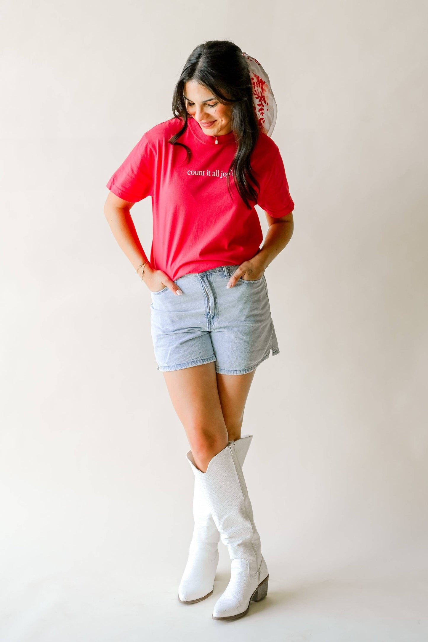 Count It All Joy Tee - Cherry Red