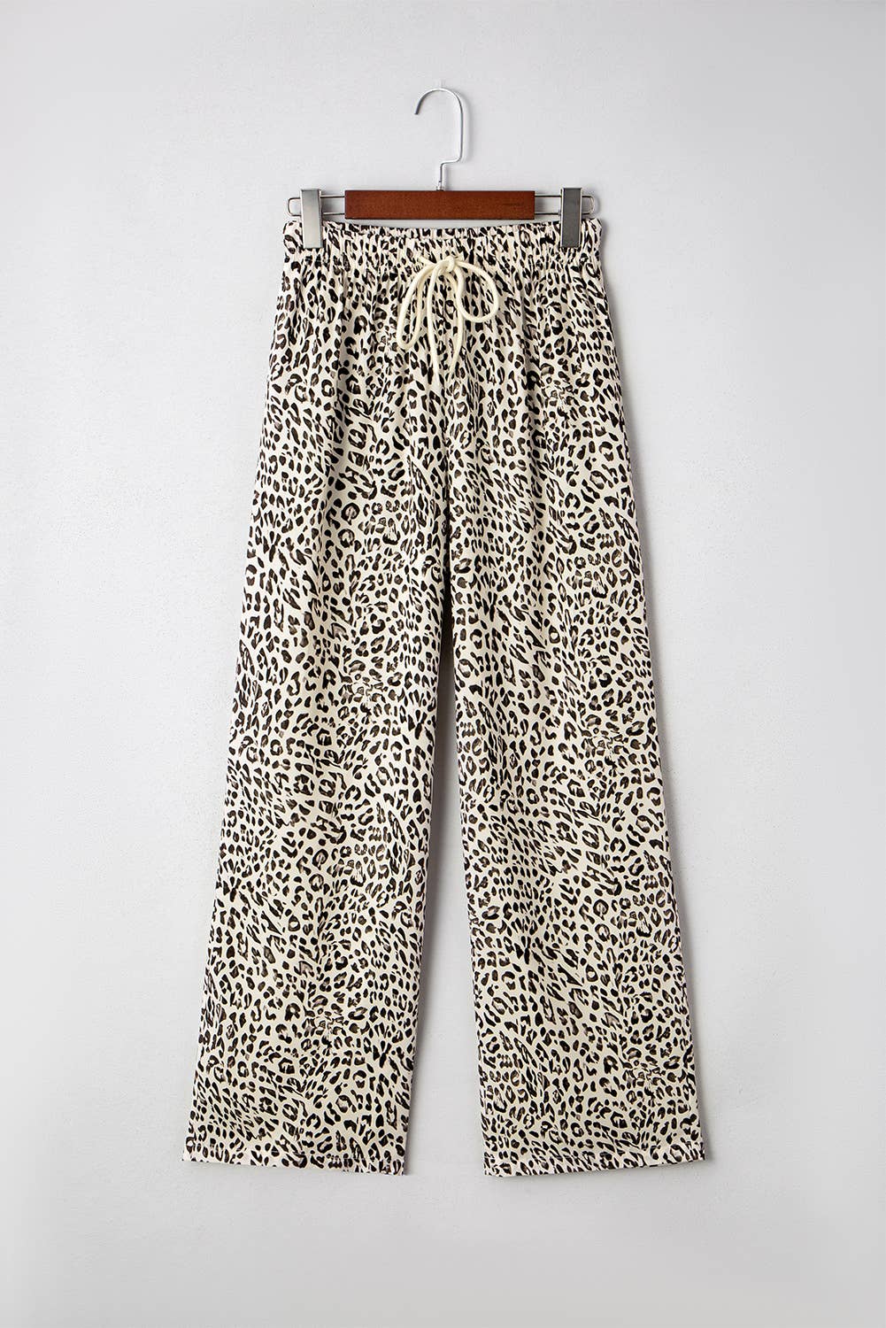 Ashley Leopard Drawstring Elastic Waistband Loose Pants