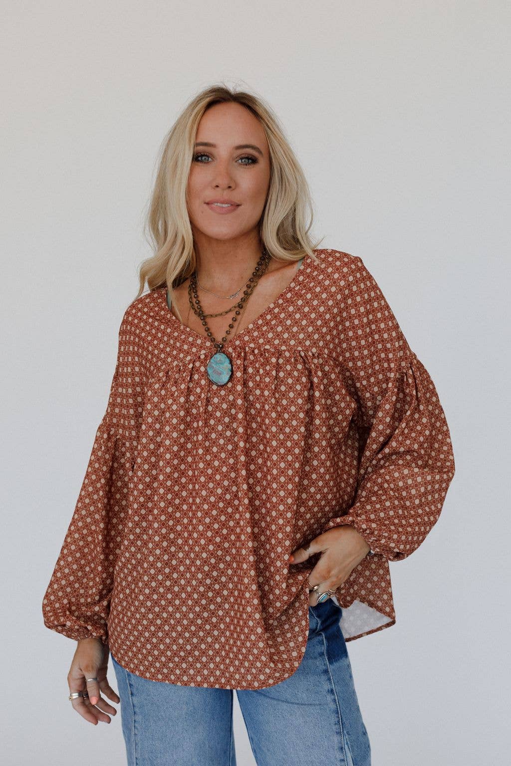 Kendrix Printed Top - Ginger