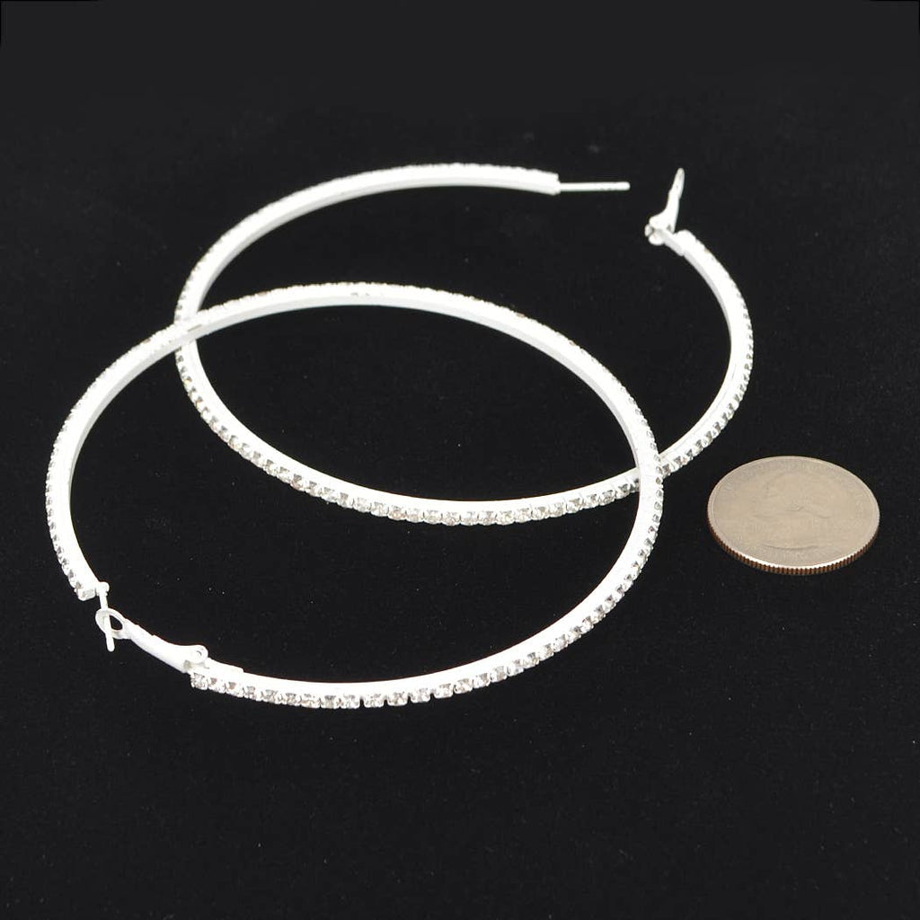 Color Rhinestone BIG Hoop Earrings