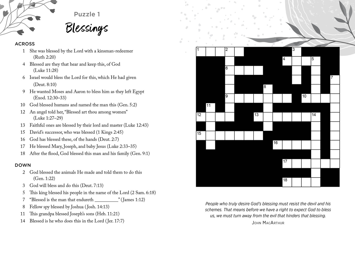 Relaxing Bible Blessings Crosswords