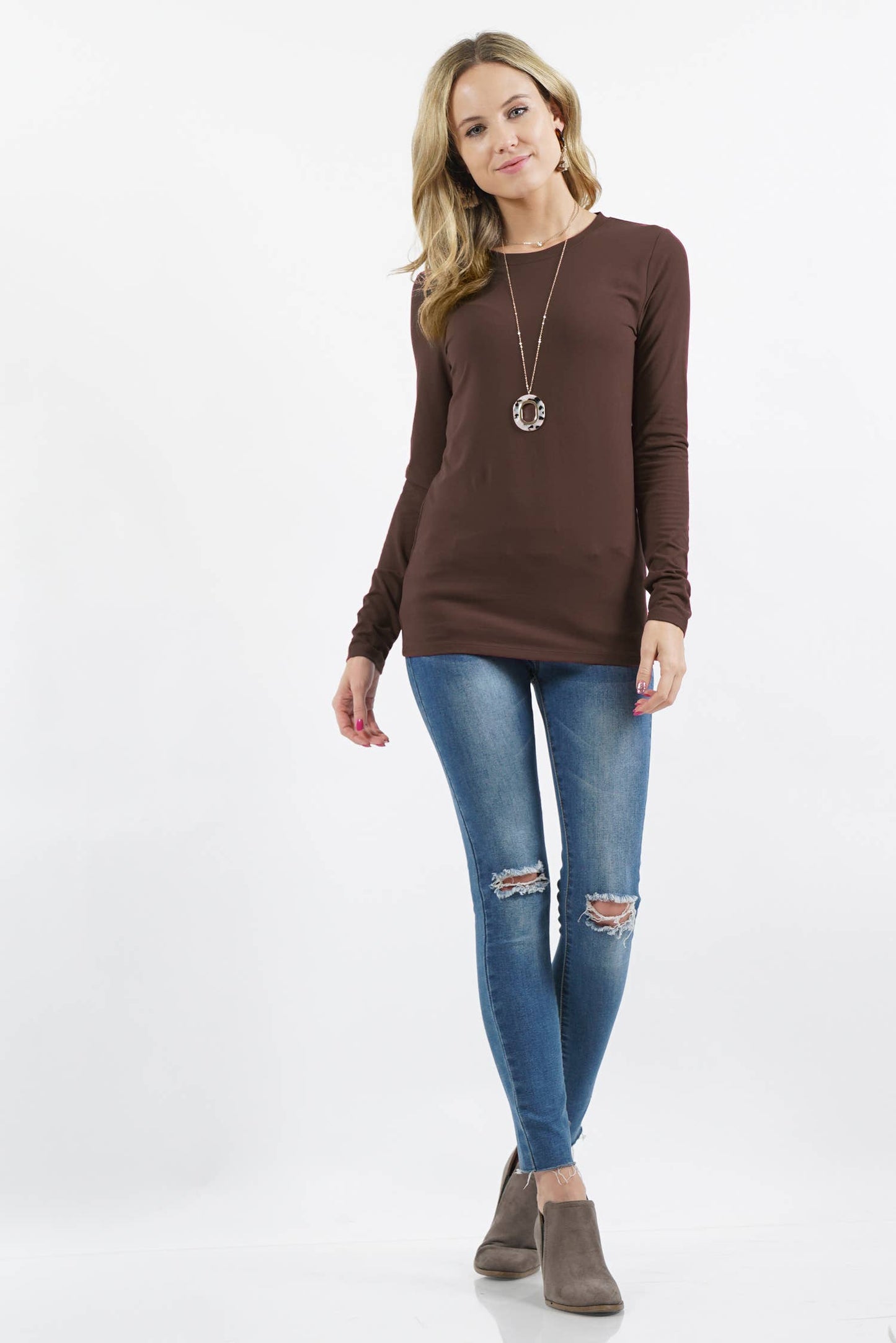 Brown Long Sleeve Tee