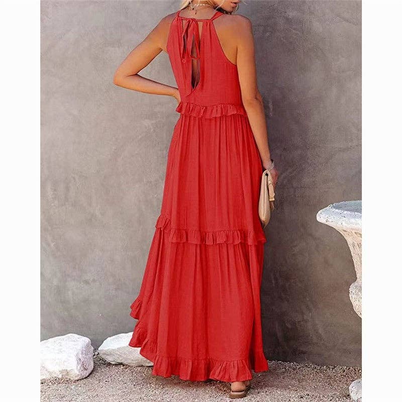 BEACH Maxi Dress With Ruffle Hem