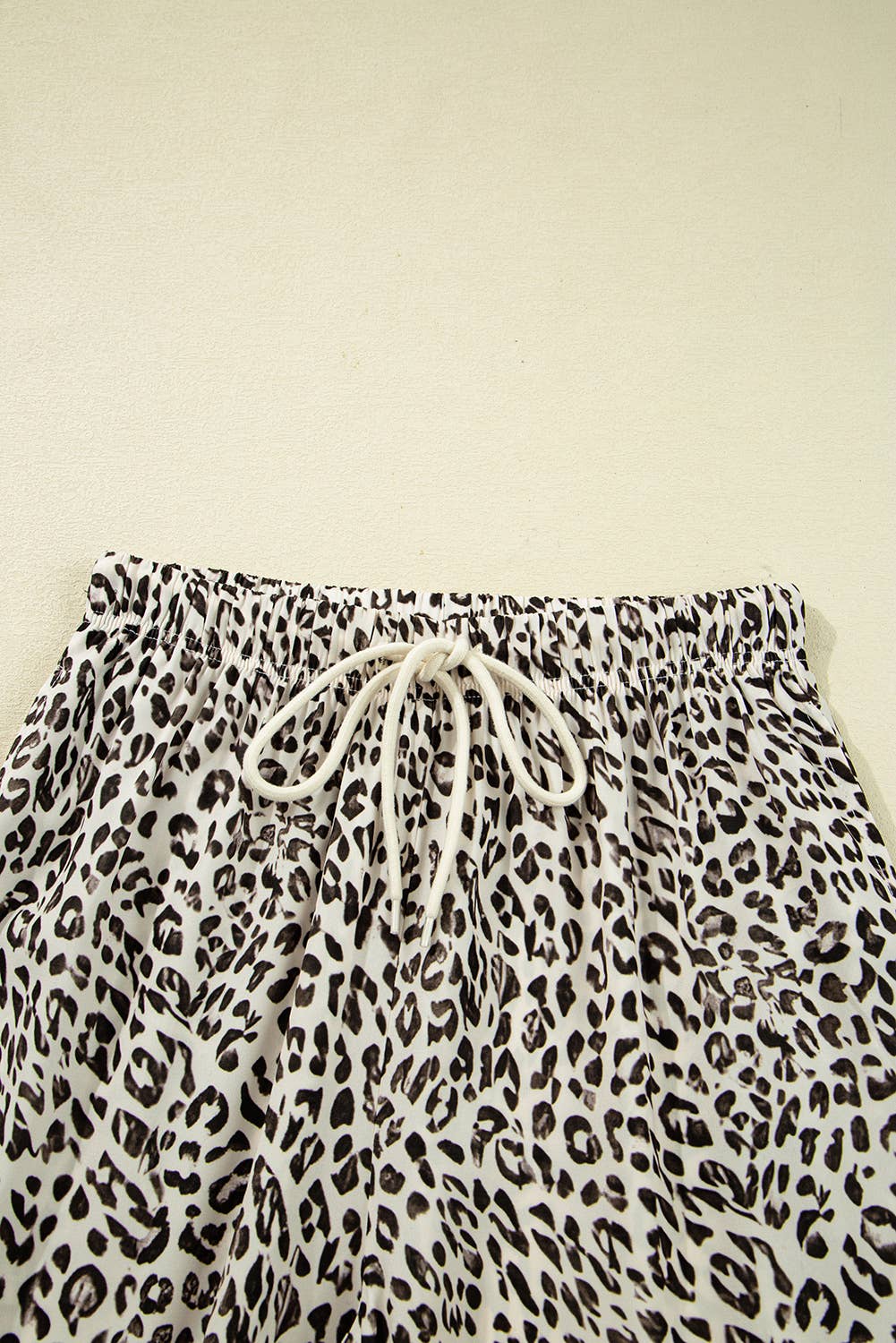 Ashley Leopard Drawstring Elastic Waistband Loose Pants