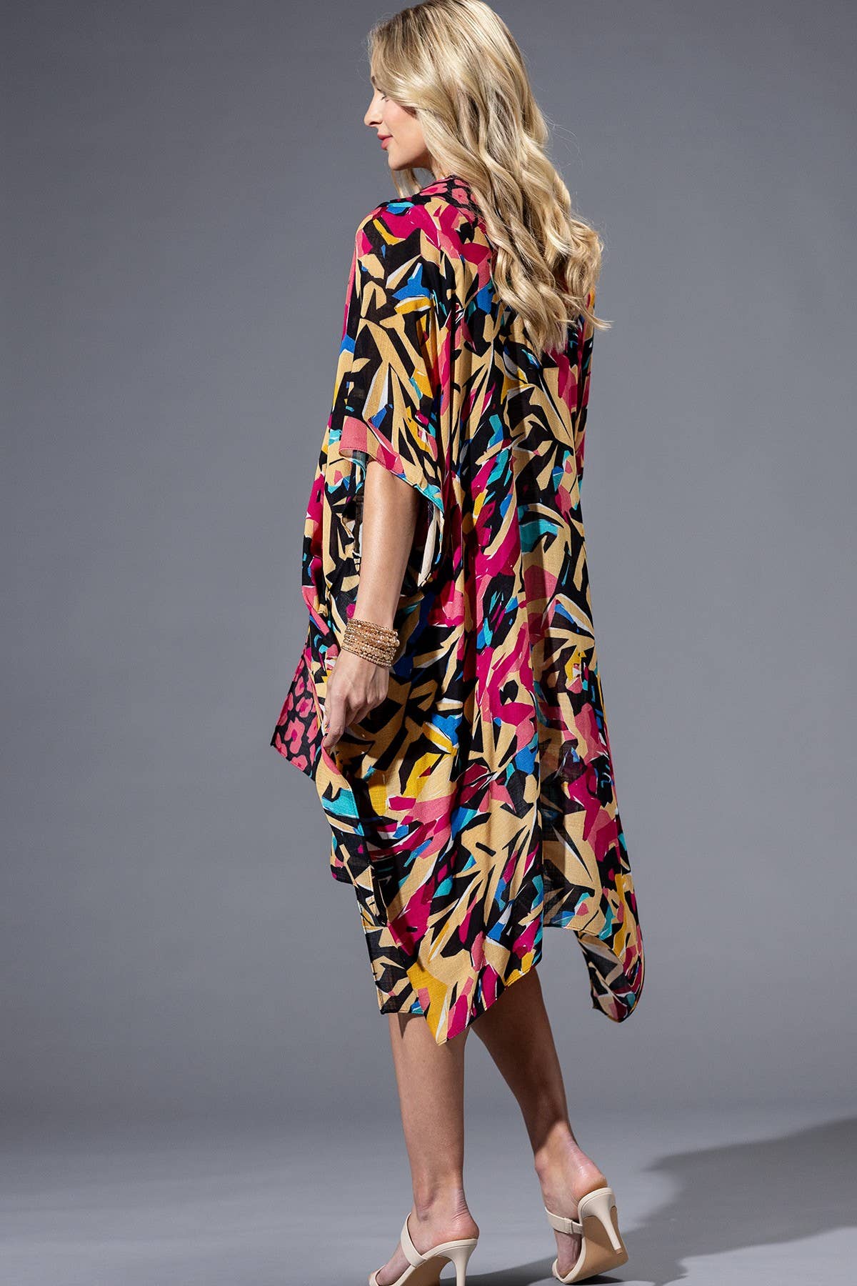 Abstract Bright Viscose Kimono