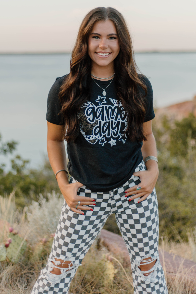 Checkered Round The Track Jeans