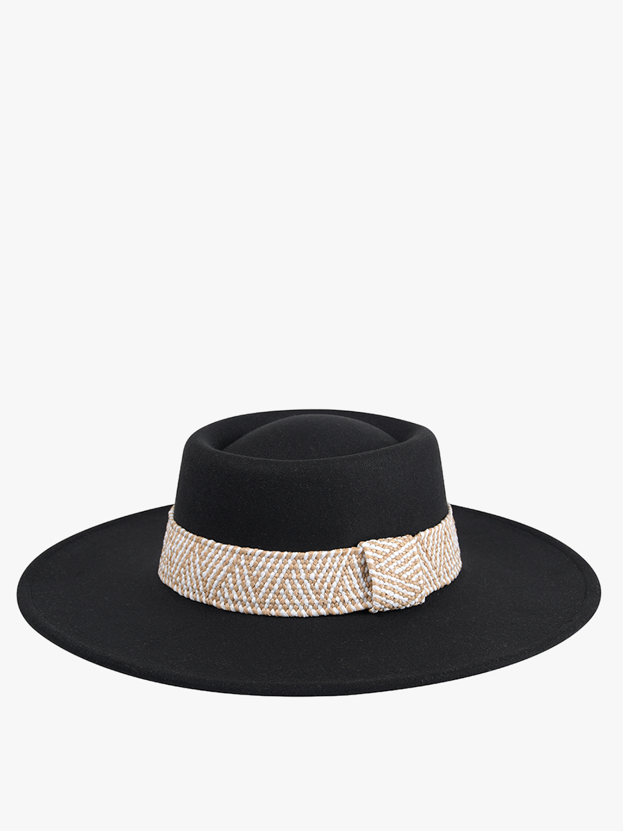 Stevie Boho Trim Wide Brim Fedora
