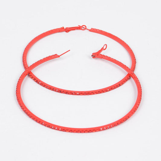 Rhinestone BIG Hoop Earrings