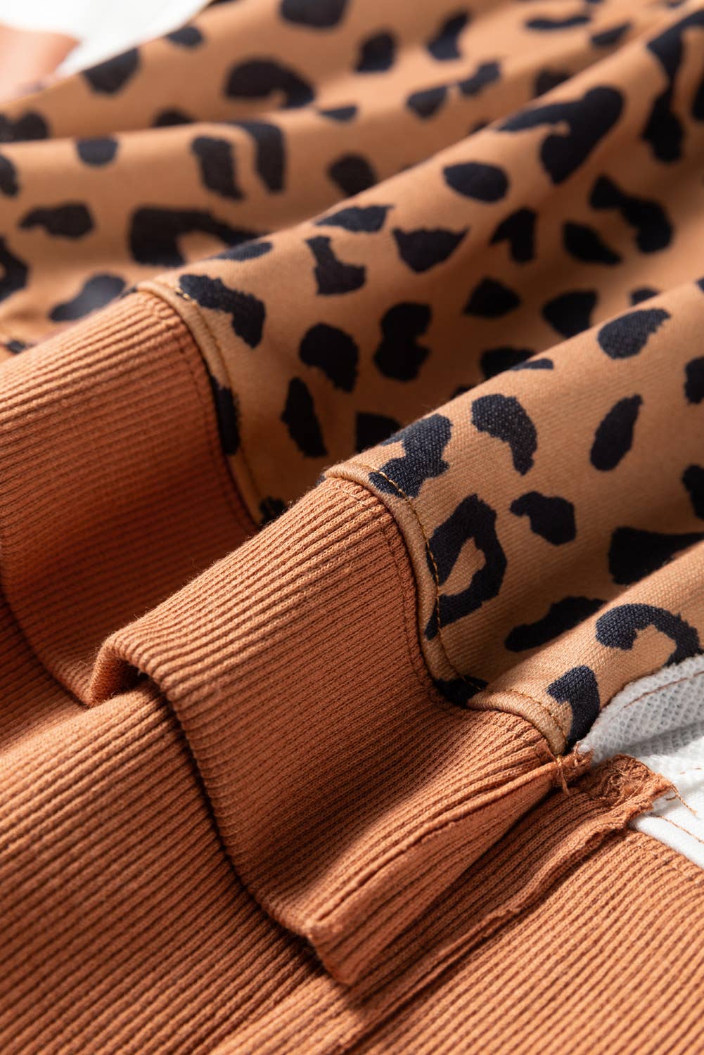 Kristen Colorblock Leopard Oversize Casual Sweatshirt