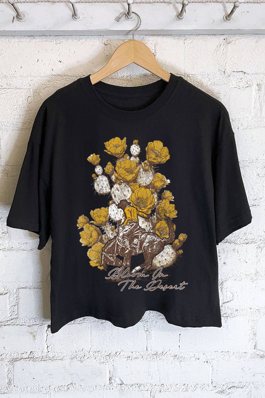 BLOOM IN THE DESERT LONG CROP TEE
