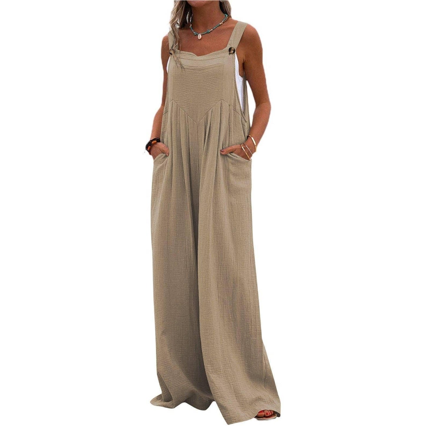 Black Solid Loose Crepe Jumpsuit