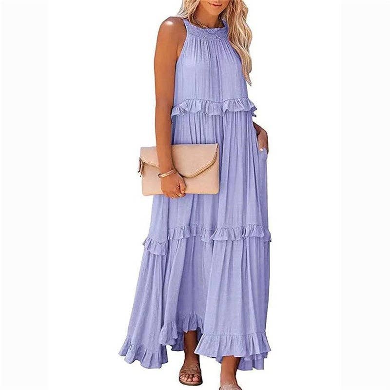BEACH Maxi Dress With Ruffle Hem