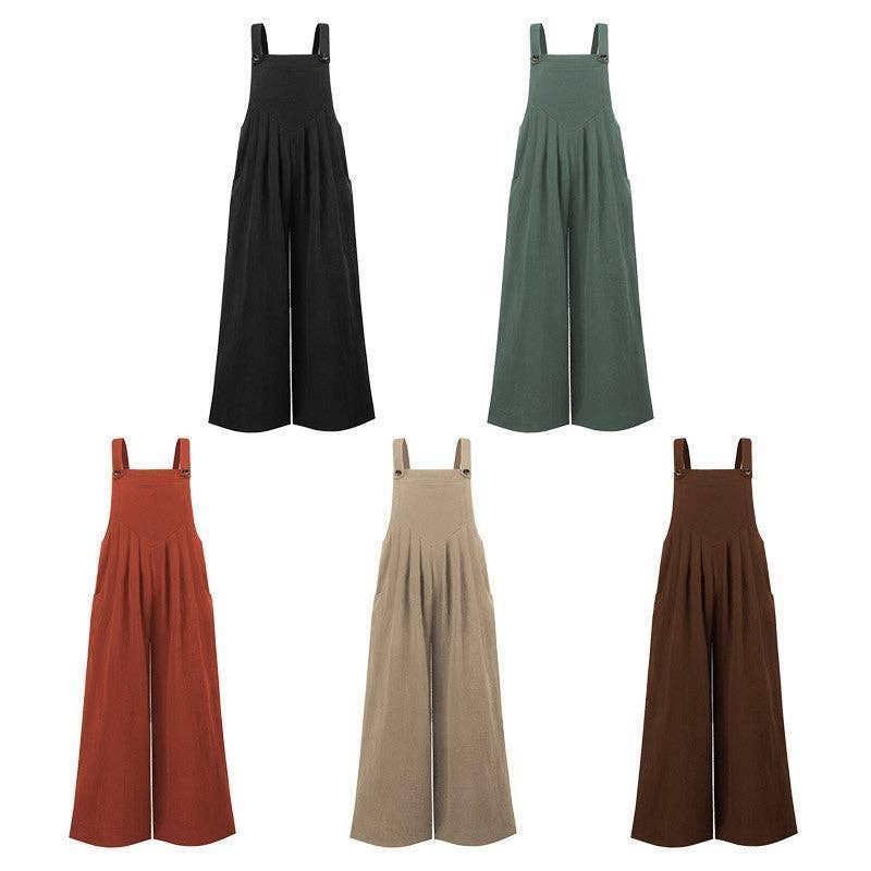 Black Solid Loose Crepe Jumpsuit