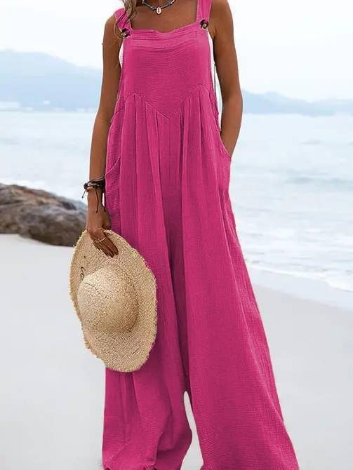 Black Solid Loose Crepe Jumpsuit